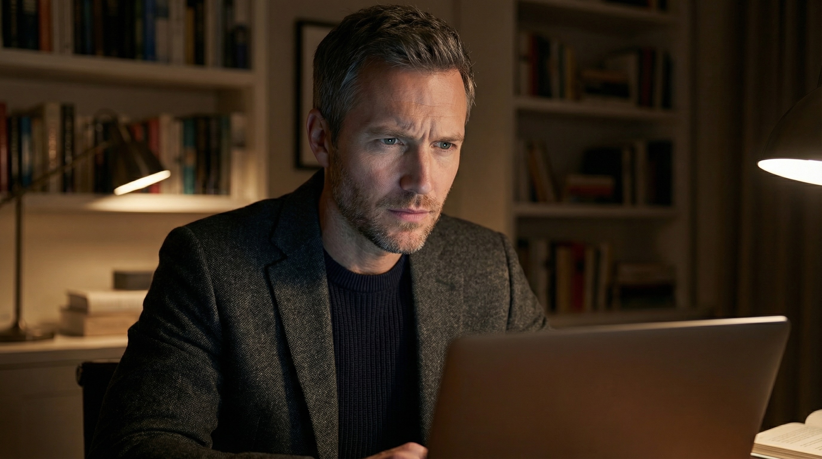 Elias Vance analyzing a casino site late at night
